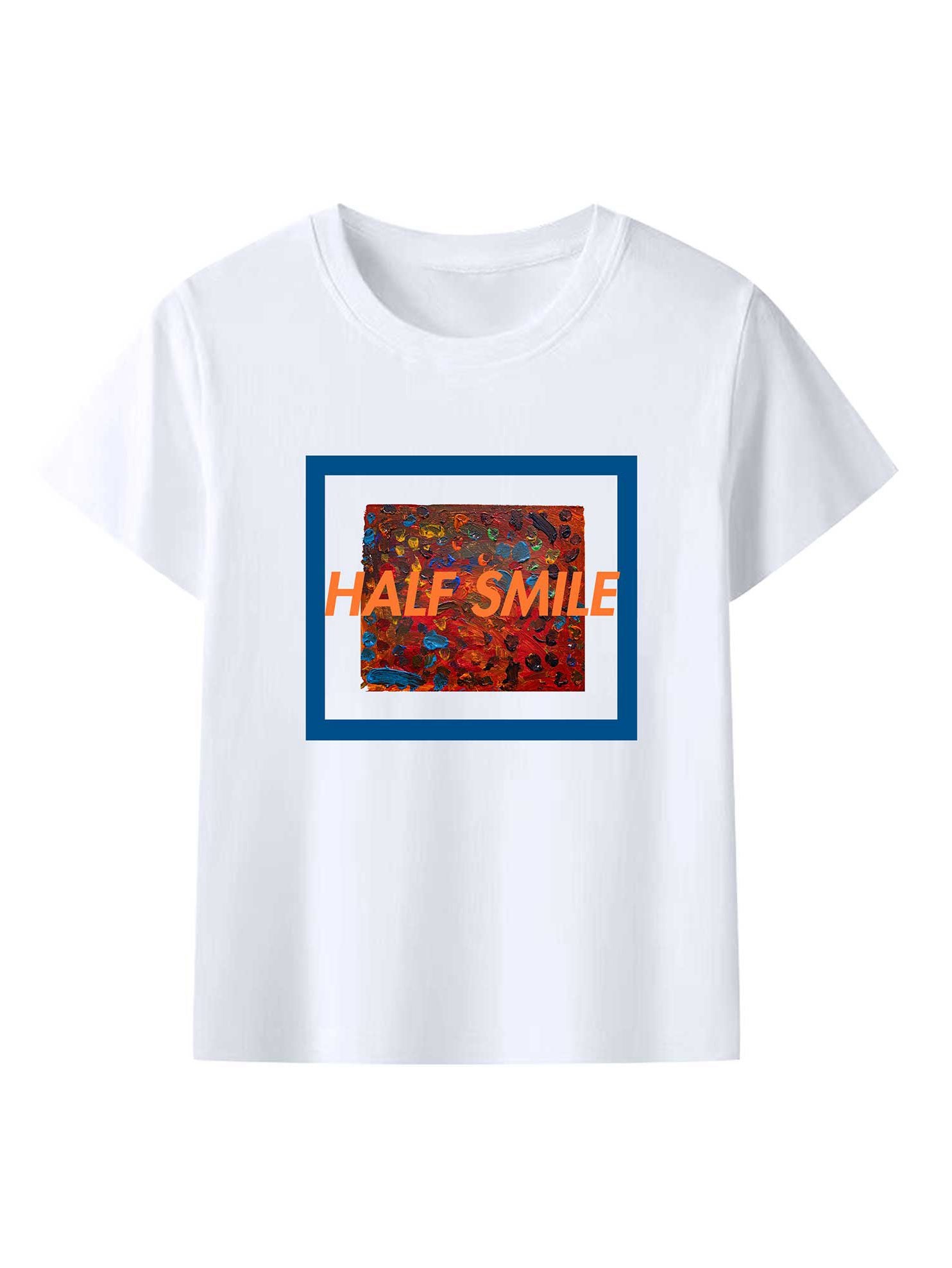 Fruit Print Unisex White Crewneck T-Shirt